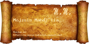 Mojzsis Mahália névjegykártya